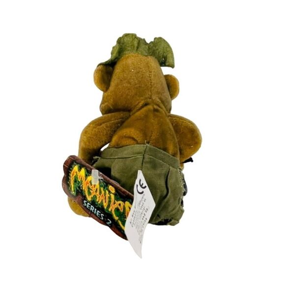 Vintage 1998 Meanies Series 2 Burny The Bear Burnt Fire Plush W/ Tag - Picture 3 of 4